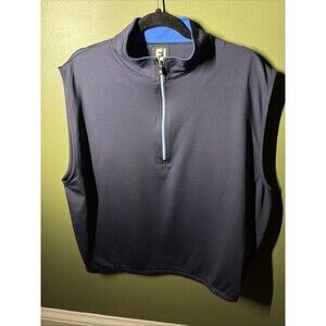 FootJoy Gathered Waist Vest Half Zip Jersey Performance Sapphire Blue Mens Large